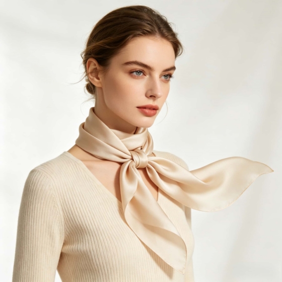 100% Mulberry Silk Square Scarf | Digital Print Hand-Rolled Edges | Nanchong Wholesale for Gifts & Accessories