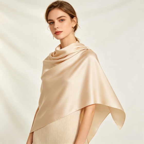100% Mulberry Silk Shawl | Heavy Weight Long Silk Wrap | Nanchong Wholesale for Formal & Evening Wear
