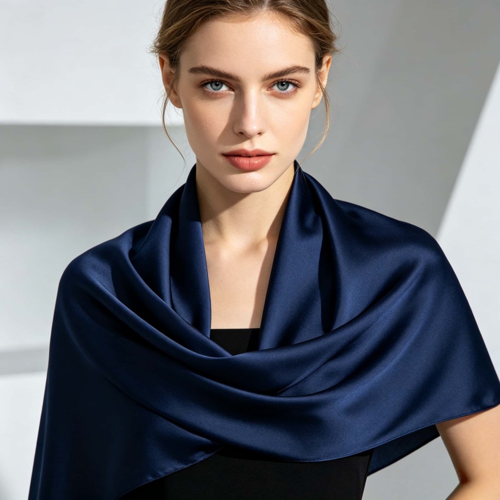 100% Mulberry Silk Shawl | Heavy Weight Long Silk Wrap | Nanchong Wholesale for Formal & Evening Wear