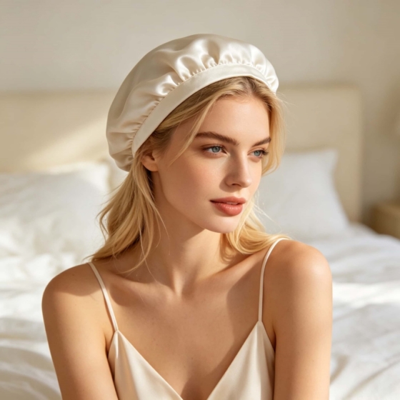 100% Mulberry Silk Sleep Bonnet | Anti-Frizz Hair Protection Night Cap | Nanchong Wholesale